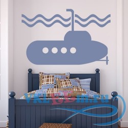 Декоративная наклейка подводная лодка под водой