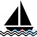 Декоративная наклейка треугольный кораблик на воде