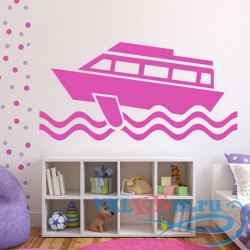 Декоративная наклейка корабль на волнах