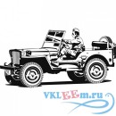 Декоративная наклейка  Jeep джип военный