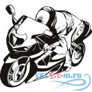 Декоративная наклейка мотоциклист  на скоросте