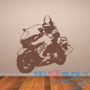 Декоративная наклейка Woman девушка на мотоцикле