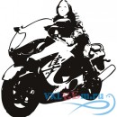 Декоративная наклейка Woman девушка на мотоцикле