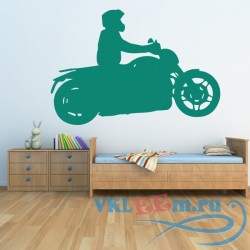 Декоративная наклейка  Мотоцикл с водителем