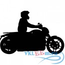 Декоративная наклейка  Мотоцикл с водителем