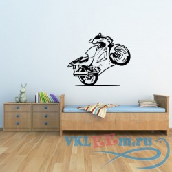 Декоративная наклейка мотоцикл на заднем колесе