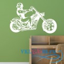 Декоративная наклейка байкер на мотоцикле