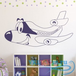 Декоративная наклейка самолет собака