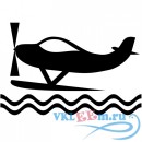 Декоративная наклейка самолет приземляющийся на воду 