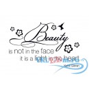 Декоративная наклейка Красота не в лице, это свет в сердце фраза на англ 