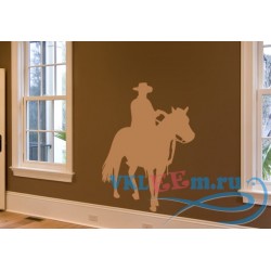 Декоративная наклейка ковбой на лошаде