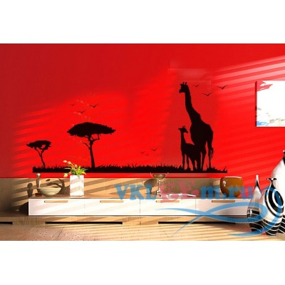 Декоративная наклейка Safari жирафы и деревья