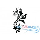 Декоративная наклейка Мари цветок и птица
