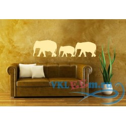 Декоративная наклейка семья слонов