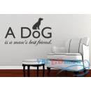Декоративная наклейка цитата на англ  Собака-лучший друг человека 
