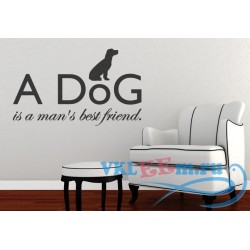 Декоративная наклейка цитата на англ  Собака-лучший друг человека 