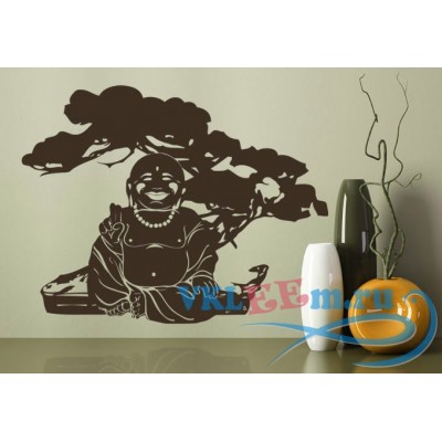 Декоративная наклейка Будда и бонсай дерево