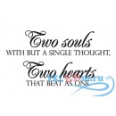 Декоративная наклейка Две души с одной мыслью, два сердца, которые бьются как одно