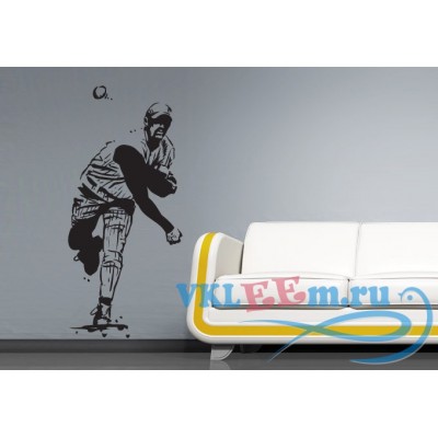 Декоративная наклейка бросок мяча в бейсболе 