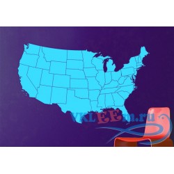 Декоративная наклейка США 48 штатов