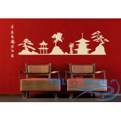 Декоративная наклейка пейзаж в стиле японии
