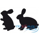 Декоративная наклейка два сплошных кролика