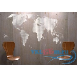 Декоративная наклейка карта мира в пикселе