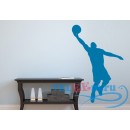 Декоративная наклейка Баскетболист в прыжке с мячом 