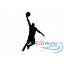 Декоративная наклейка Баскетболист в прыжке с мячом 