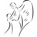 Декоративная наклейка думающий ангел