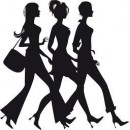 Декоративная наклейка три идущие девушки 