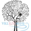 Декоративная наклейка круглое дерево с совой