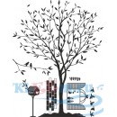 Декоративная наклейка дерево ветка с птичками