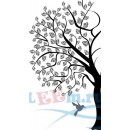 Декоративная наклейка колибрия и дерево с листьями 