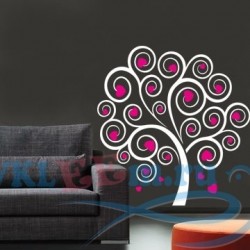 Декоративная наклейка дерево с сердечками