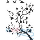 Декоративная наклейка дерево с летящими птицами
