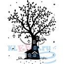 Декоративная наклейка дерево дом для сов