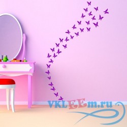 Декоративная наклейка стая бабочек