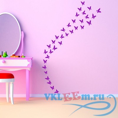 Декоративная наклейка стая бабочек