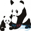 Декоративная наклейка 2 панды