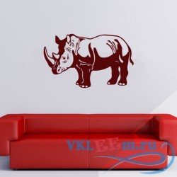 Декоративная наклейка Носорог профиль