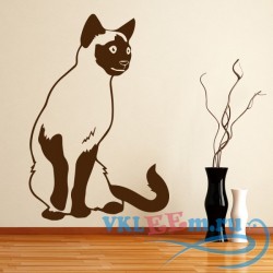 Декоративная наклейка Сиамская контурная кошка