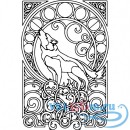 Декоративная наклейка Воющий волк орнамент