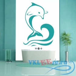 Декоративная наклейка Дельфин на волне