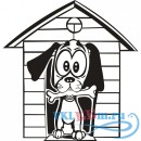 Декоративная наклейка Собака с будкой